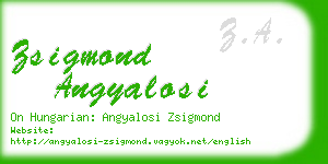 zsigmond angyalosi business card
